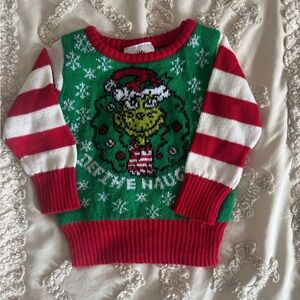 Kids Festive Green and Red Sweater